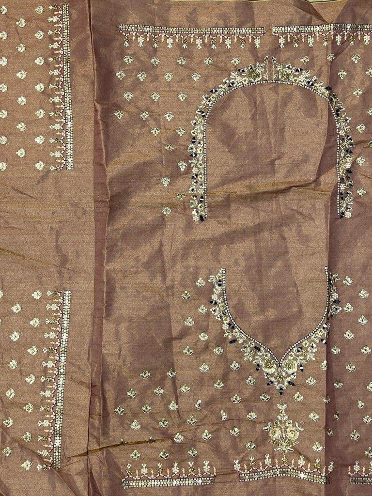 Astonishing Light Brown Multi-Thread Work Silk Wedding Lehenga Choli