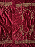 Alluring Pink Embroidered Velvet Lehenga Choli With Double Dupatta