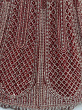 Attractive Red Net Zircon Work Bridal Wear Lehenga Choli With Dupatta
