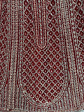 Attractive Red Net Zircon Work Bridal Wear Lehenga Choli With Dupatta