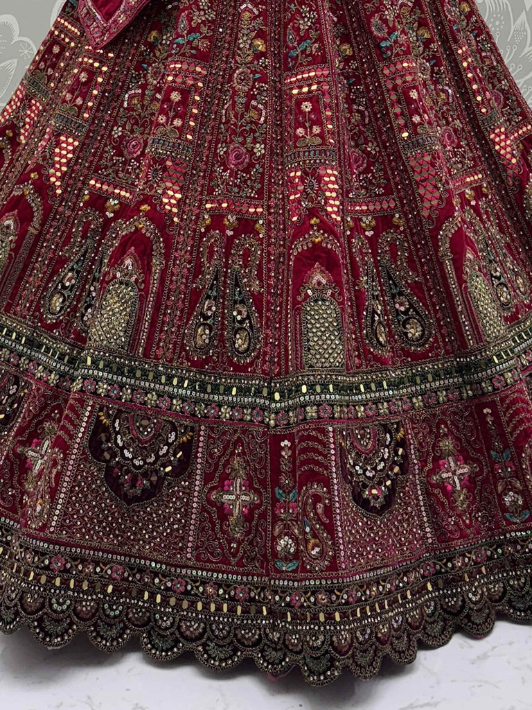 Stunning Pink Embroidered Bridal Lehenga Choli With Double Dupatta