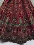 Stunning Pink Embroidered Bridal Lehenga Choli With Double Dupatta