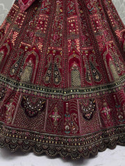 Stunning Pink Embroidered Bridal Lehenga Choli With Double Dupatta