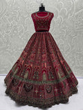 Stunning Pink Embroidered Bridal Lehenga Choli With Double Dupatta