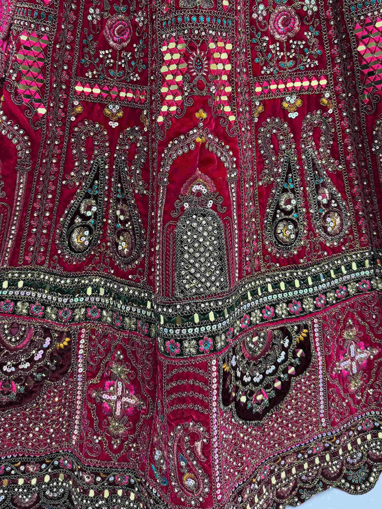 Stunning Pink Embroidered Bridal Lehenga Choli With Double Dupatta