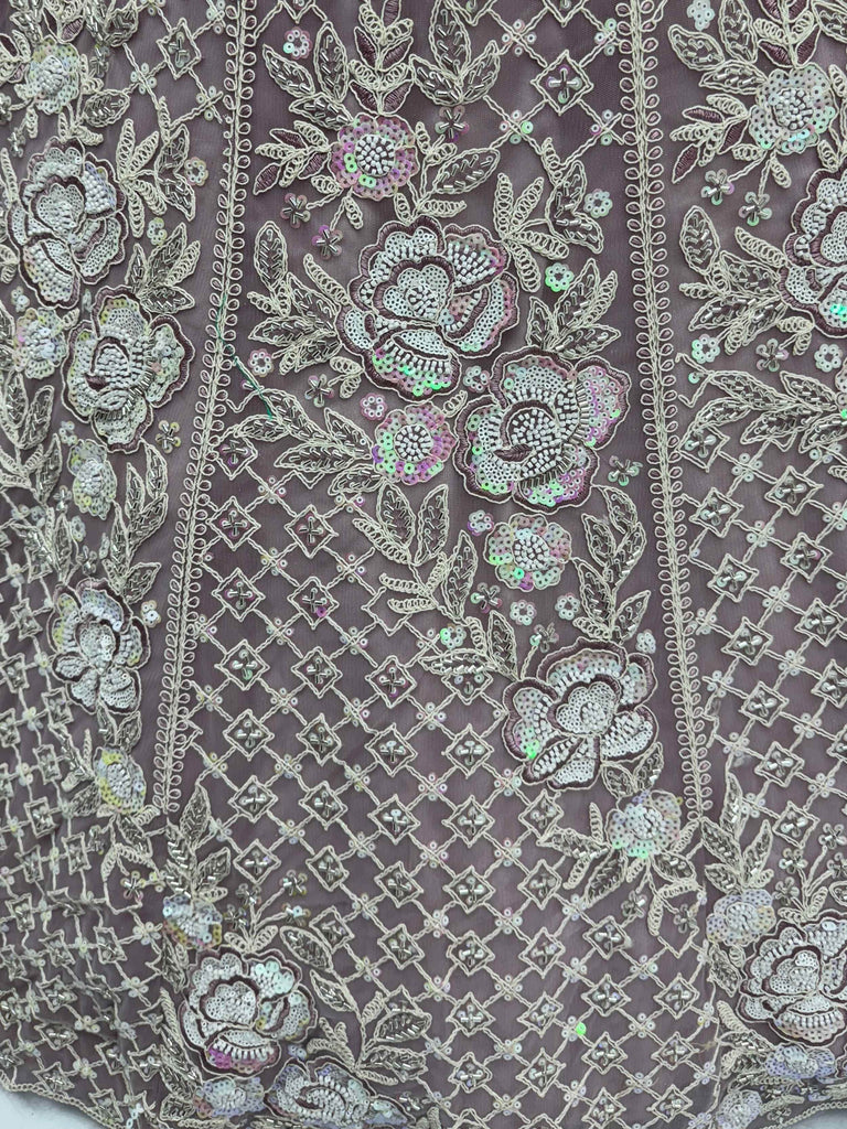 Alluring Purple Net Sequins Work Bridesmaid Lehenga Choli With Dupatta