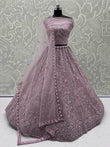 Timeless Pink Net Sequins Bridesmaid Lehenga Choli With Dupatta