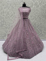 Timeless Pink Net Sequins Bridesmaid Lehenga Choli With Dupatta