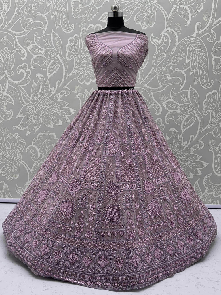 Timeless Pink Net Sequins Bridesmaid Lehenga Choli With Dupatta
