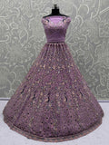 Gorgeous Lavender Net Multi-Thread Work Bridemaids Lehenga Choli