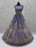 Elegant Purple Net Thread Embroidered Function Wear Lehenga Choli