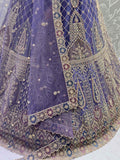 Elegant Purple Net Thread Embroidered Function Wear Lehenga Choli