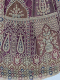 Graceful Mauve Net Zircon Work Bridesmaid Lehenga Choli With Dupatta