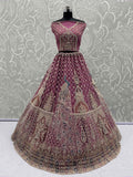 Enchanting Pink Net Sequins Engagement Wear Lehenga Choli With Dupatta