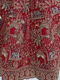 Precious Red Silk Embroidered Bridal Lehenga Choli With Double Dupatta