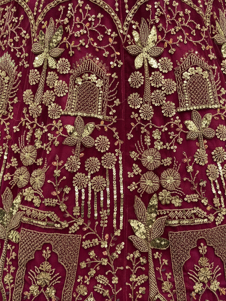 Graceful Purple Dori Embroidered Net Bridal Lehenga With Dupatta
