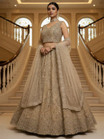 Fantastic Golden Thread Embroidered Net Engagement Wear Lehenga Choli