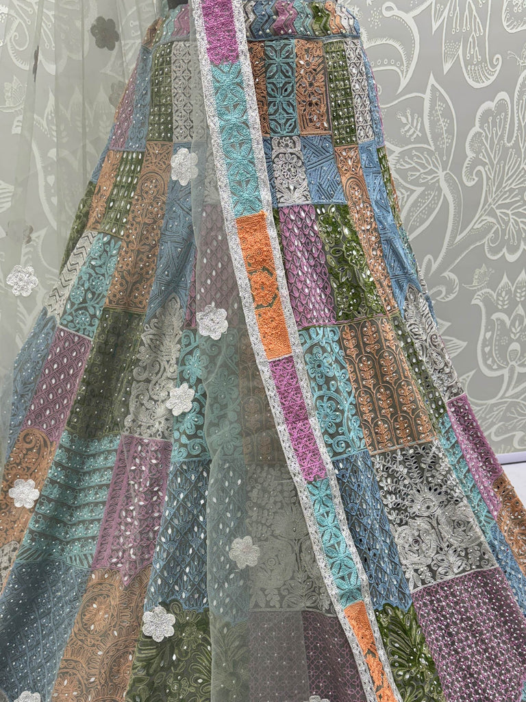 Wonderful Multi-Color Embroidered Net Readymade Lehenga Choli