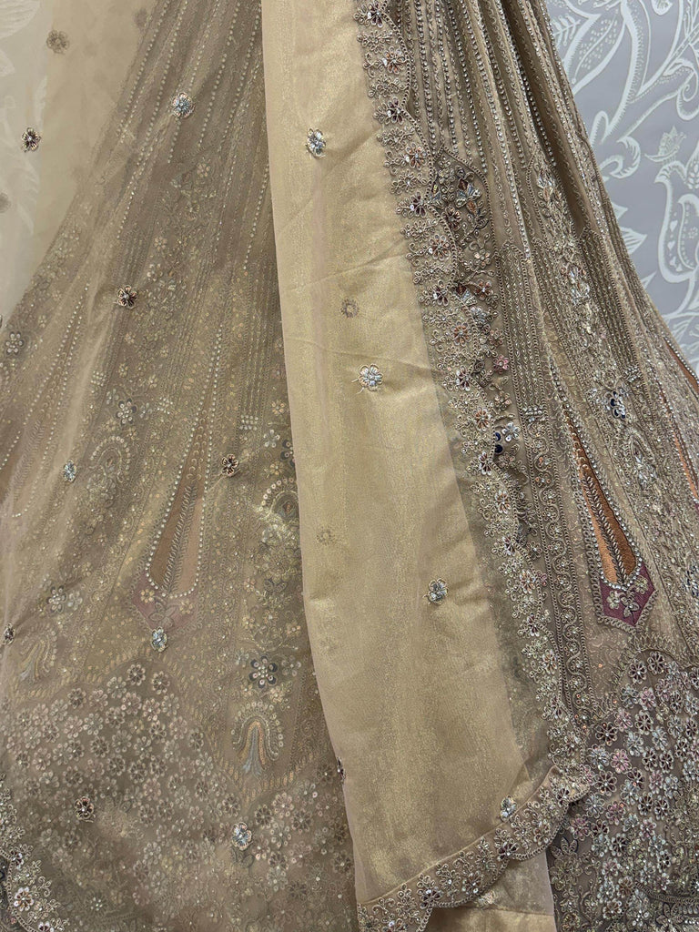 Gorgeous Golden Diamond Work Net Engagement Wear Lehenga Choli