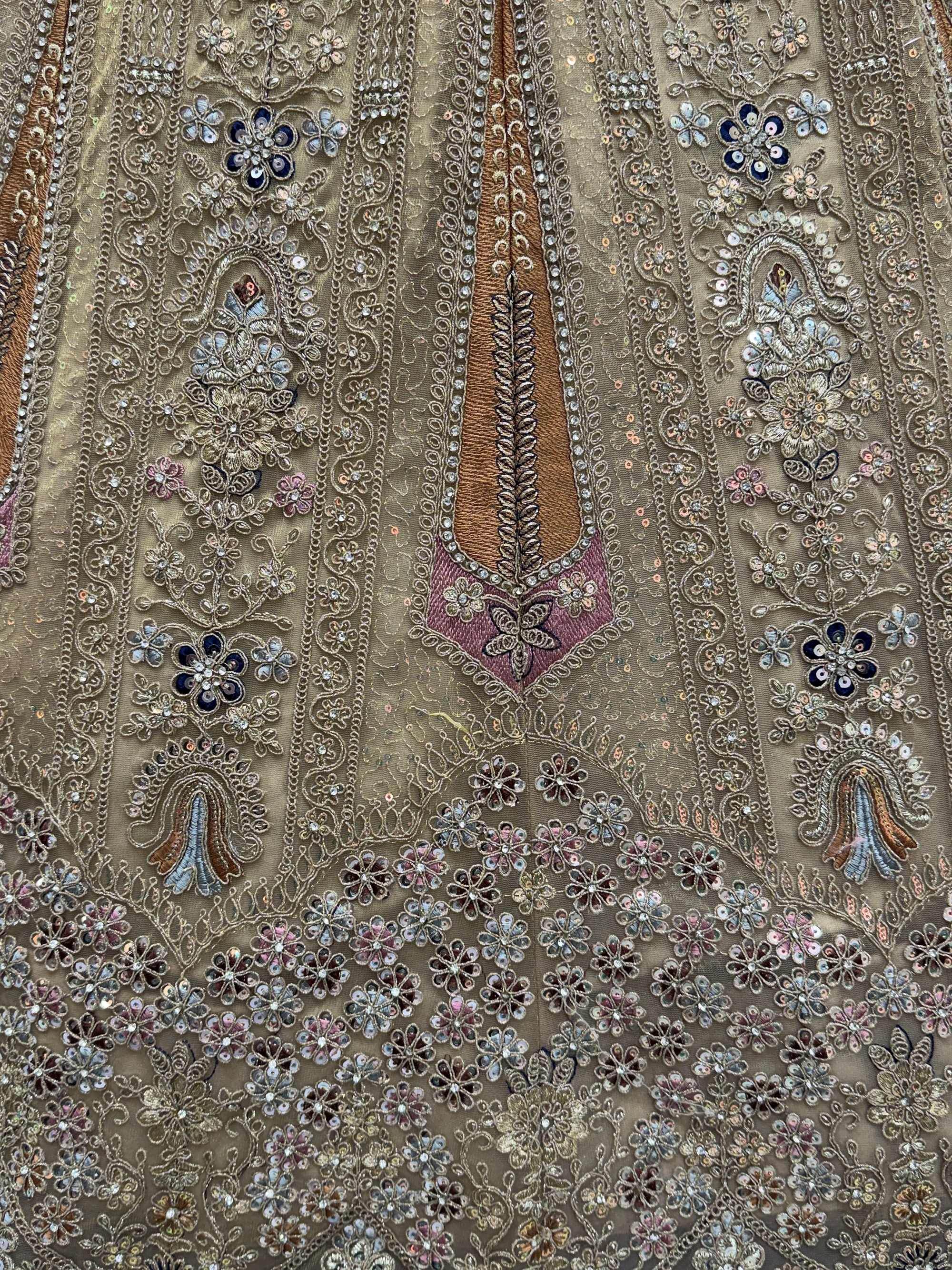 Gorgeous Golden Diamond Work Net Engagement Wear Lehenga Choli