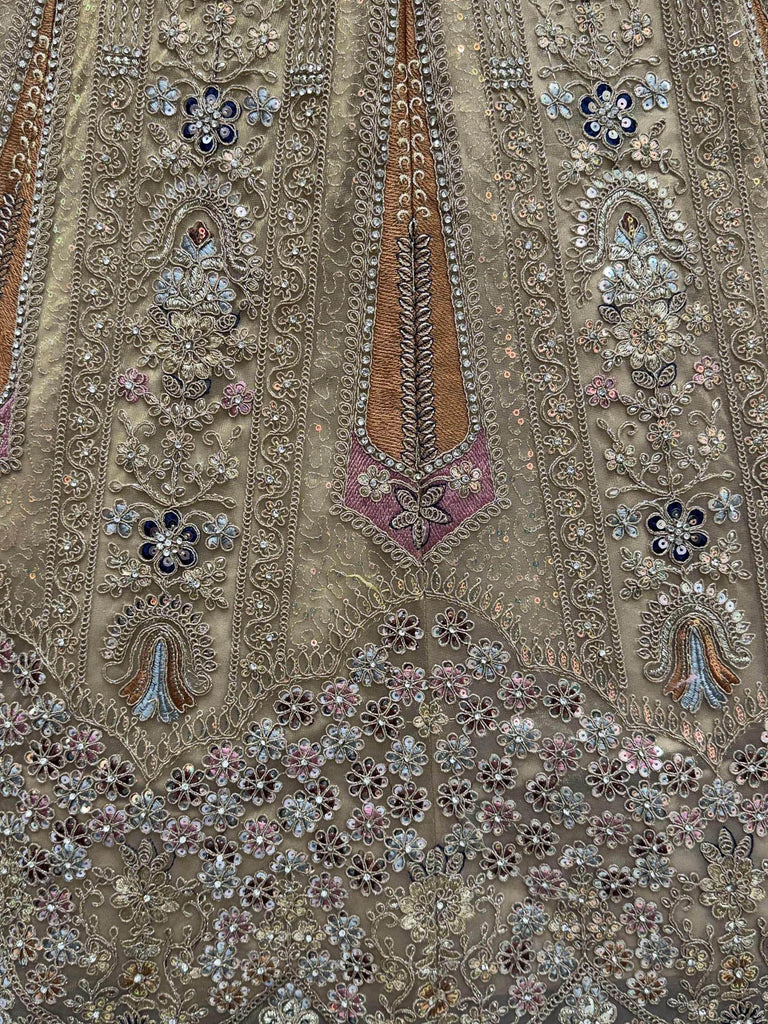 Gorgeous Golden Diamond Work Net Engagement Wear Lehenga Choli