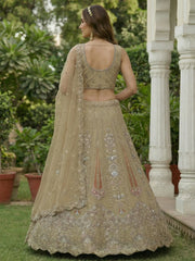 Gorgeous Golden Diamond Work Net Engagement Wear Lehenga Choli