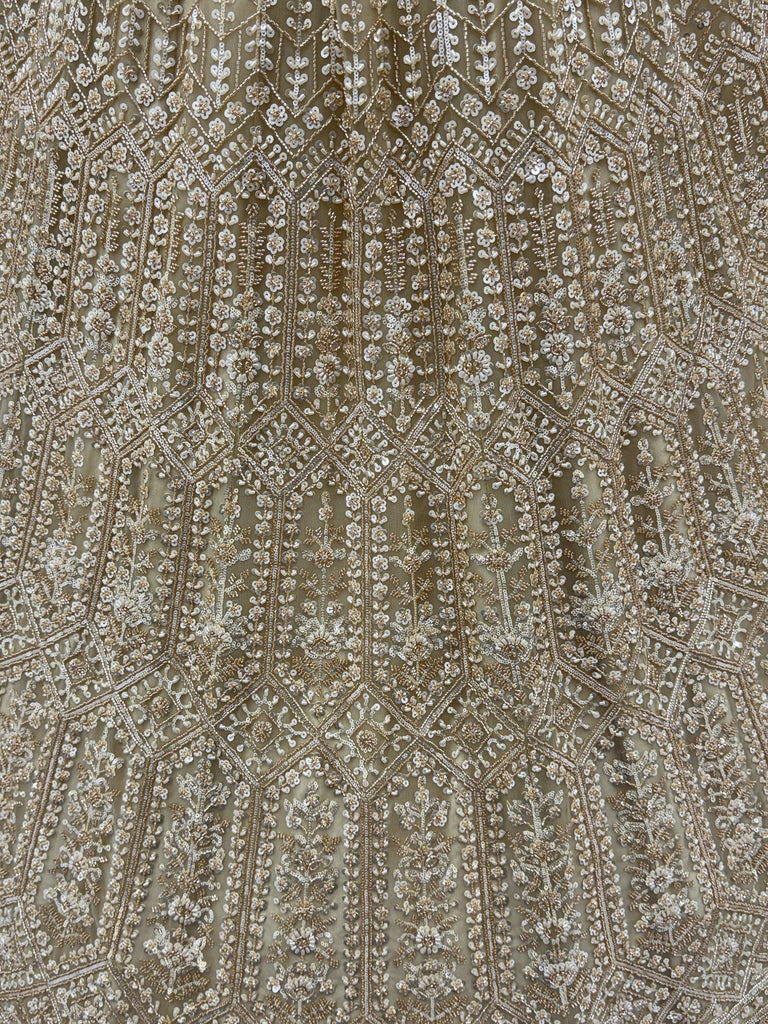 Graceful Golden Hand Work Net Designer Lehenga Choli With Dupatta
