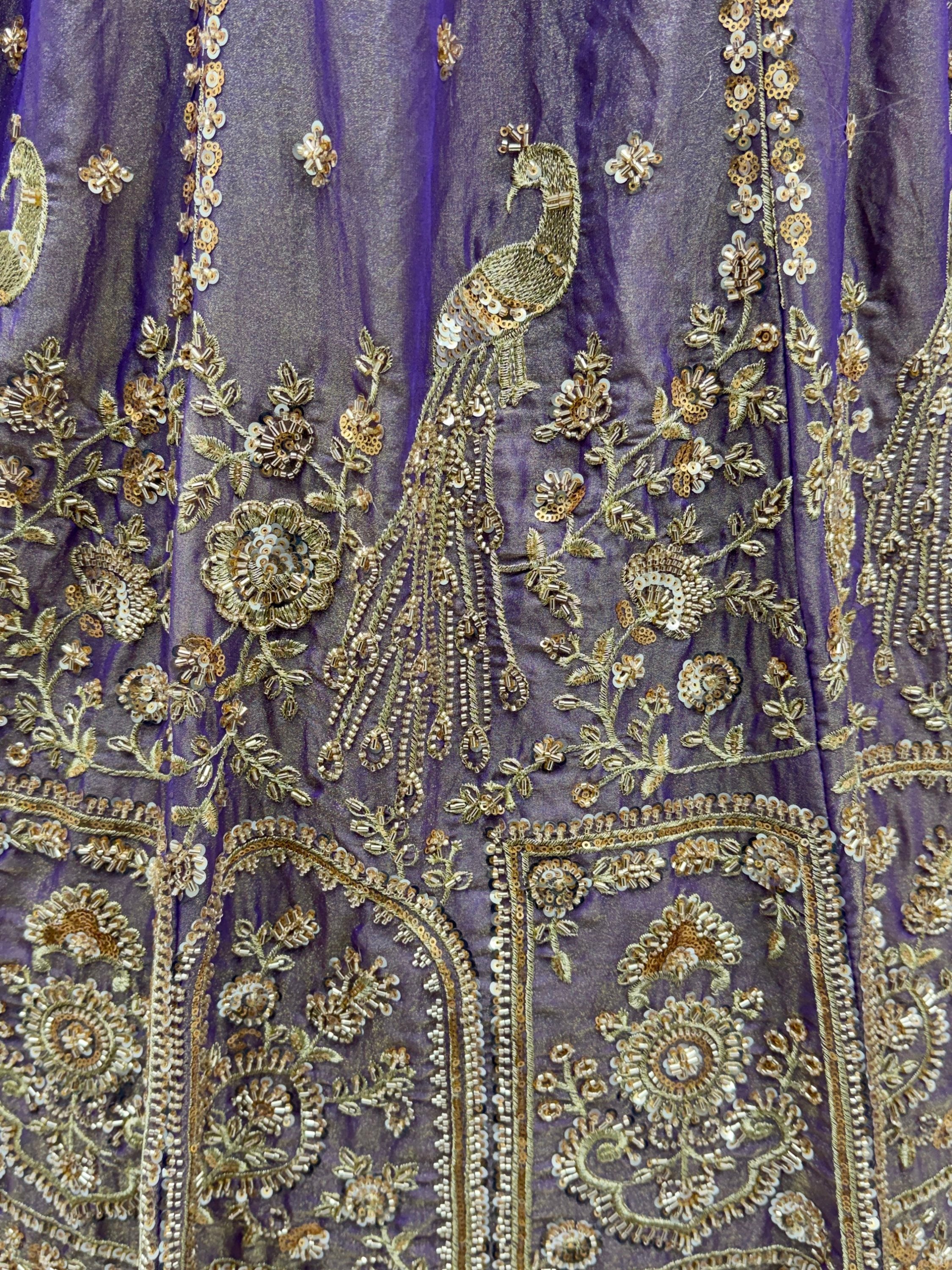 Bewitching Lilac Sequins Silk Reception Wear Lehenga With Blouse