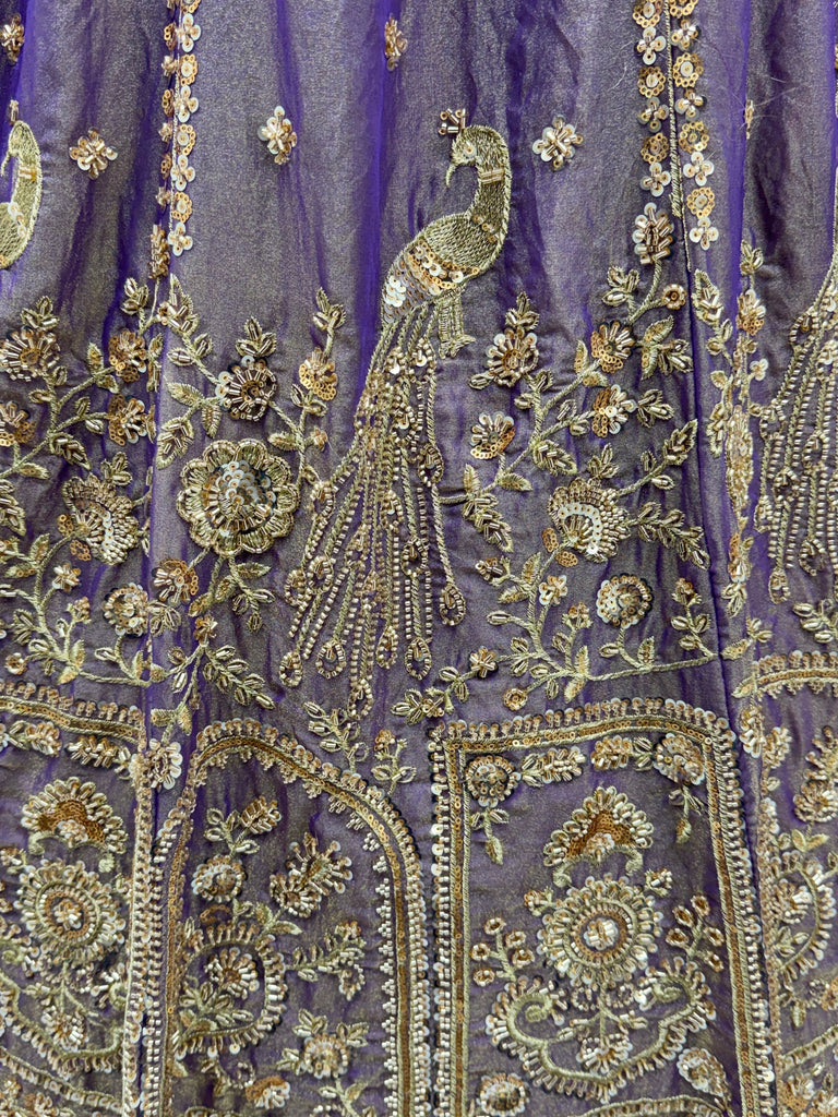 Bewitching Lilac Sequins Silk Reception Wear Lehenga With Blouse