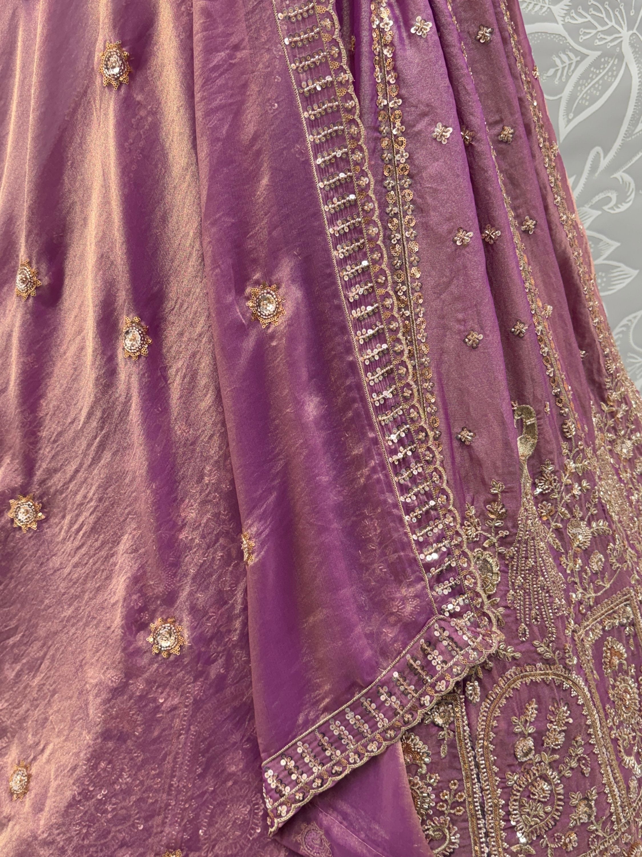 Precious Purple Heavy Embroidered Silk Bridesmaid Lehenga Choli