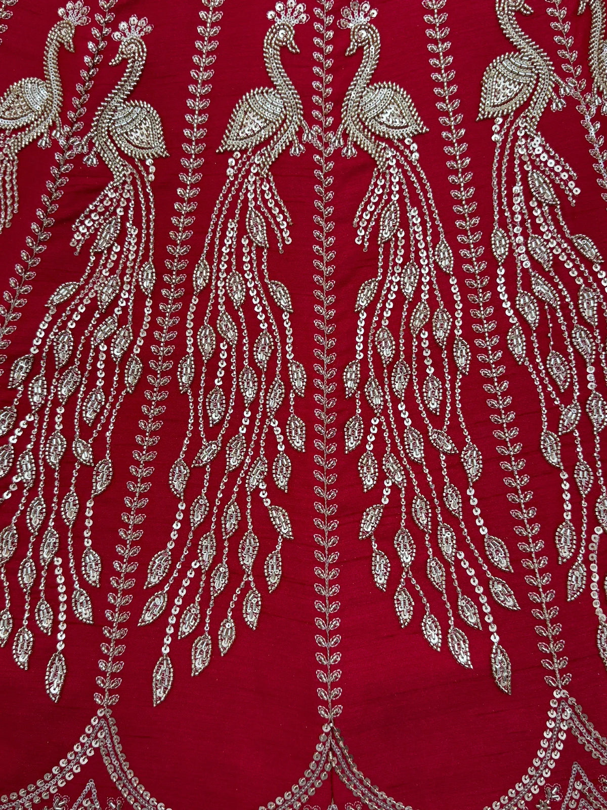 Rich Red Multi Thread Work Bridal Lehenga Choli With Double Dupatta