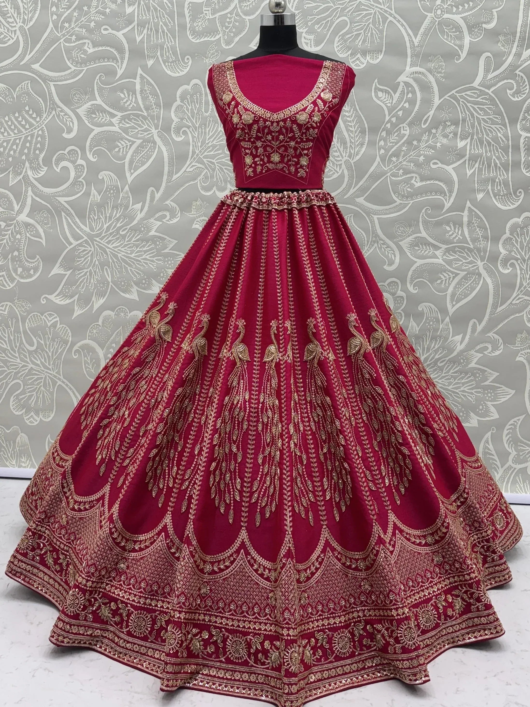 Timeless Pink Dori Work Silk Bridal Lehenga Choli With Double Dupatta
