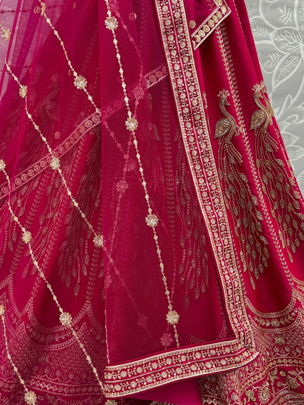 Timeless Pink Dori Work Silk Bridal Lehenga Choli With Double Dupatta