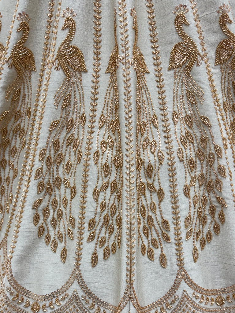 Radiant Off-White Sequins Silk Bridal Lehenga Choli With Double Dupatta