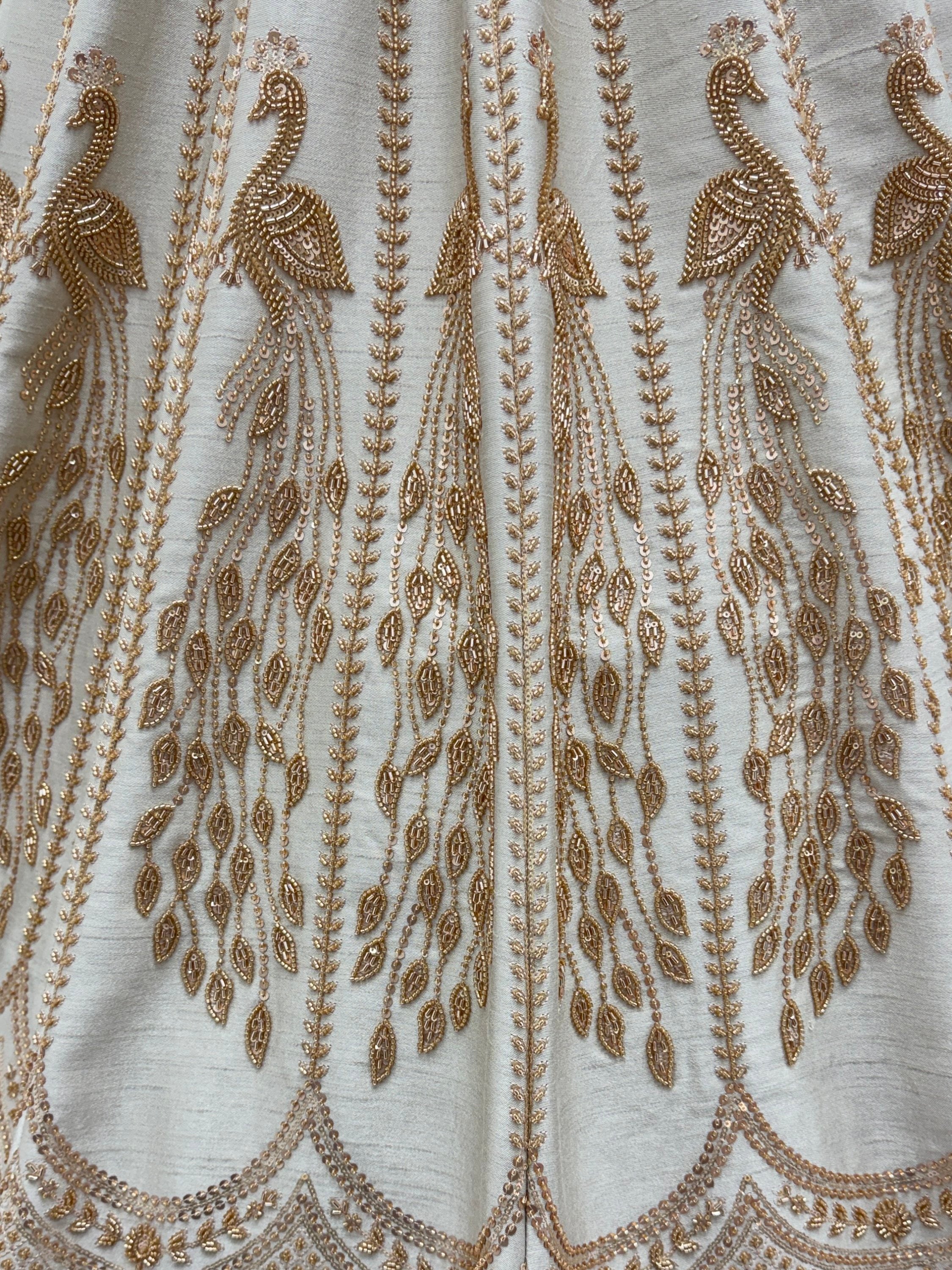 Radiant Off-White Sequins Silk Bridal Lehenga Choli With Double Dupatta