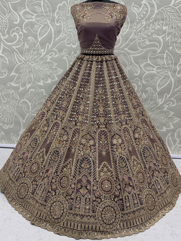 Adorable Purple Sequins Net Bridesmaid Lehenga Choli With Dupatta