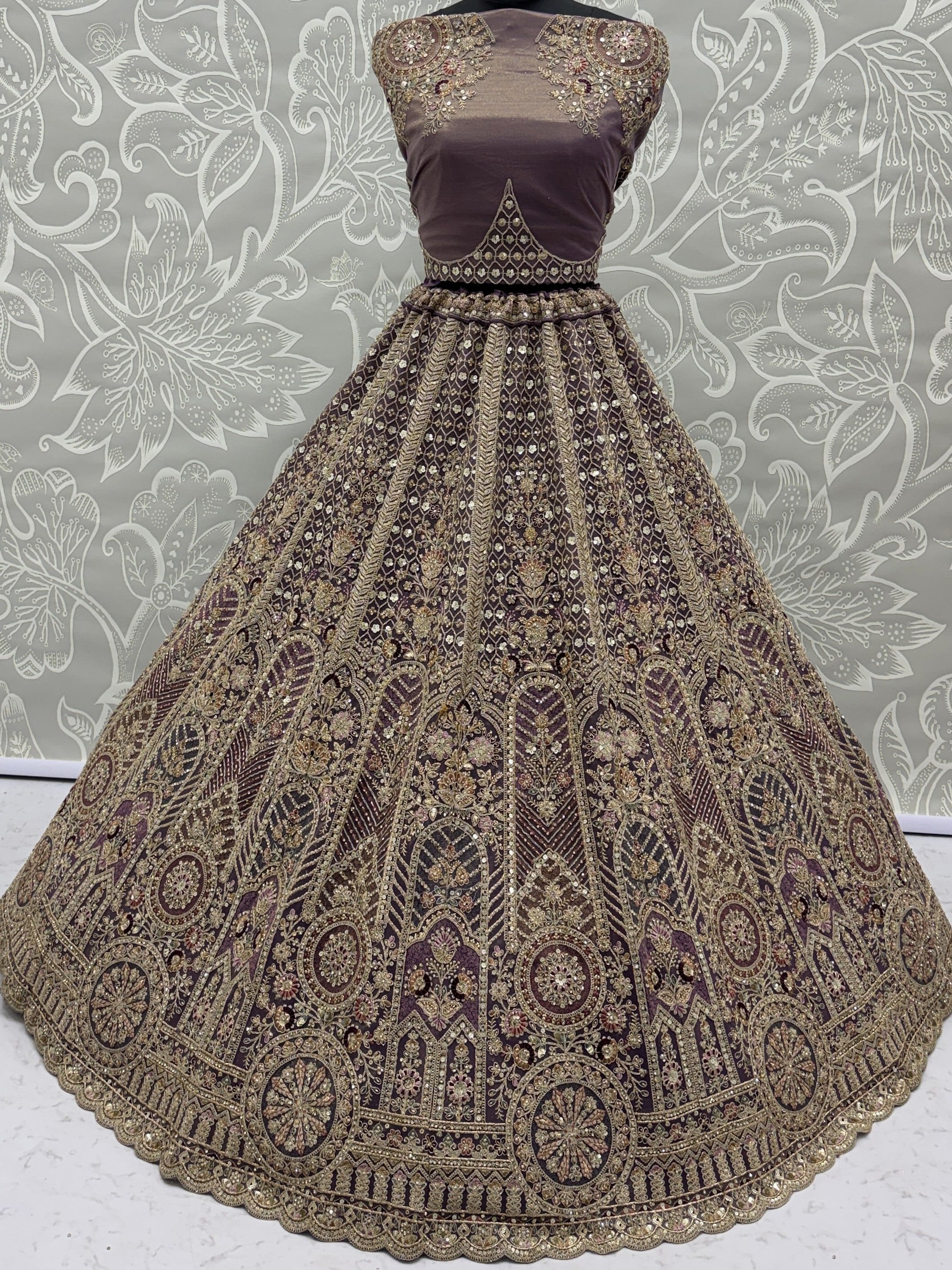 Adorable Purple Sequins Net Bridesmaid Lehenga Choli With Dupatta