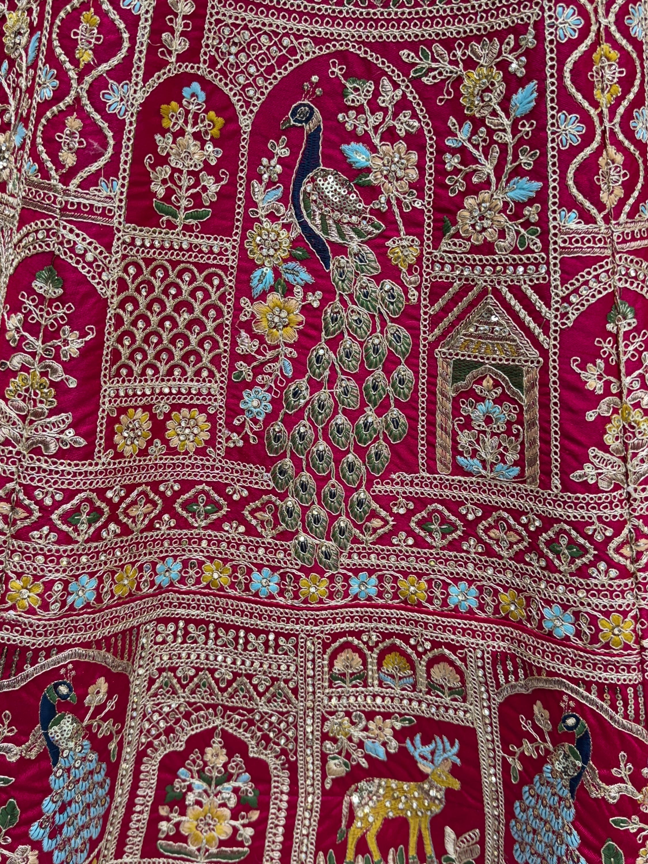 Dazzling Rani Pink Zari Work Silk Bridal Lehenga Choli With Double Dupatta