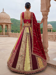 Graceful Multi-Color Patch Work Silk Engagement Wear Lehenga Choli
