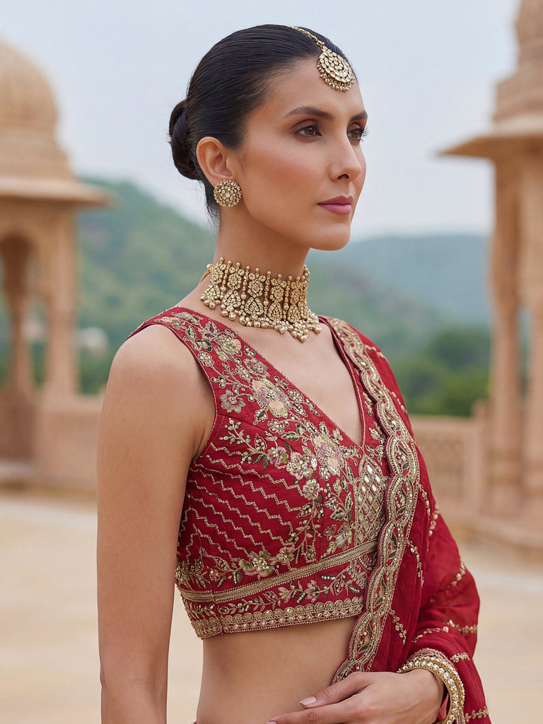 Graceful Multi-Color Patch Work Silk Engagement Wear Lehenga Choli