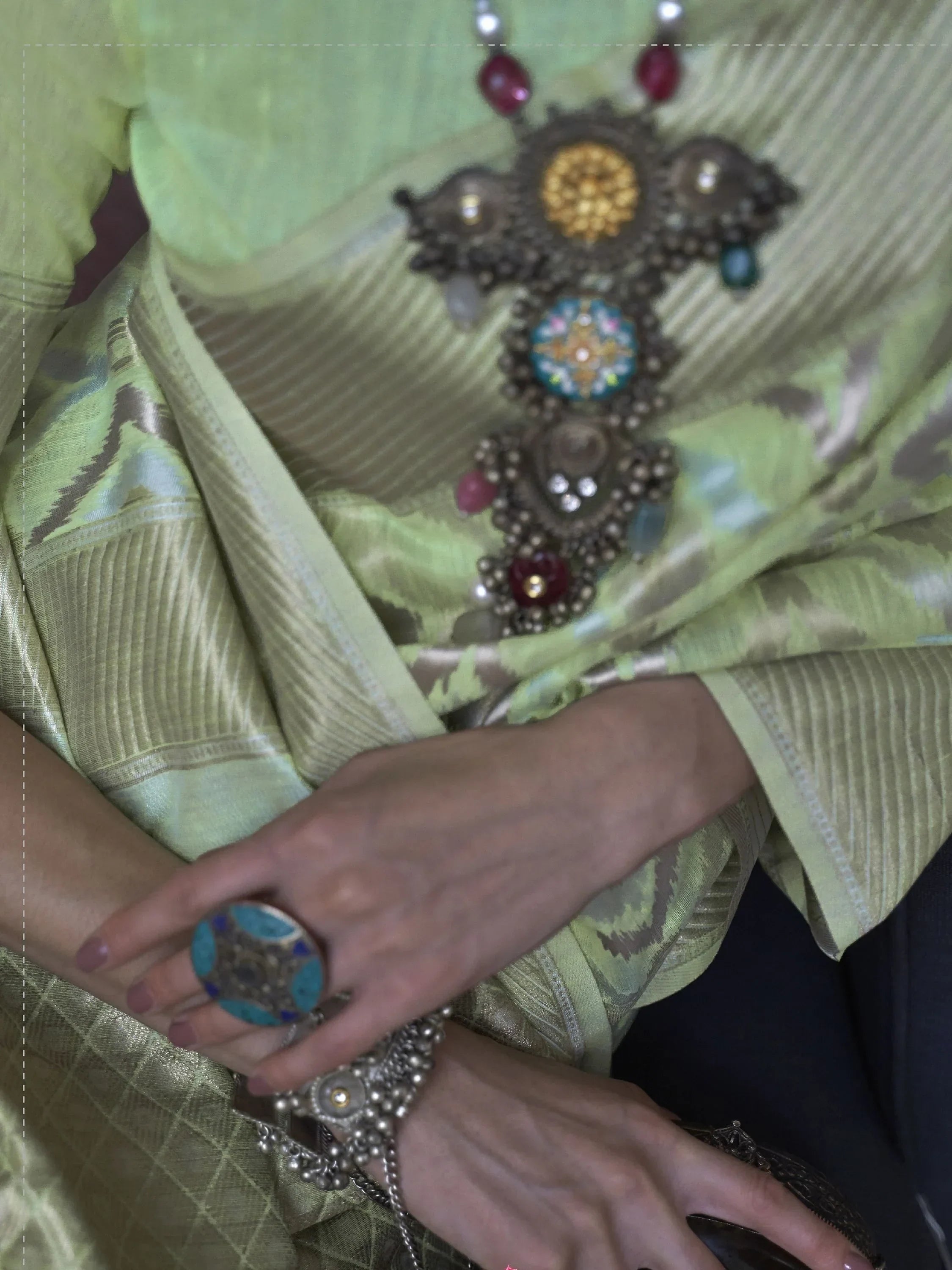 Alluring Pista Color Zari Weaving Linen Function Wear Saree With Blouse