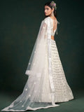 Elegant White Sequins Embroidered Georgette Lehenga Choli