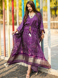 Aesthetic Wine Bandhej Print Gaji Silk Festival Wear Readymade Kaftan