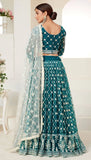 Charming Blue Thread Embroidered Net Festival Wear Lehenga Choli