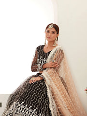 Adorable Black Thread Embroidered Net Festival Wear Lehenga Choli
