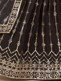 Endearing Black Sequins Embroidered Georgette Lehenga Choli