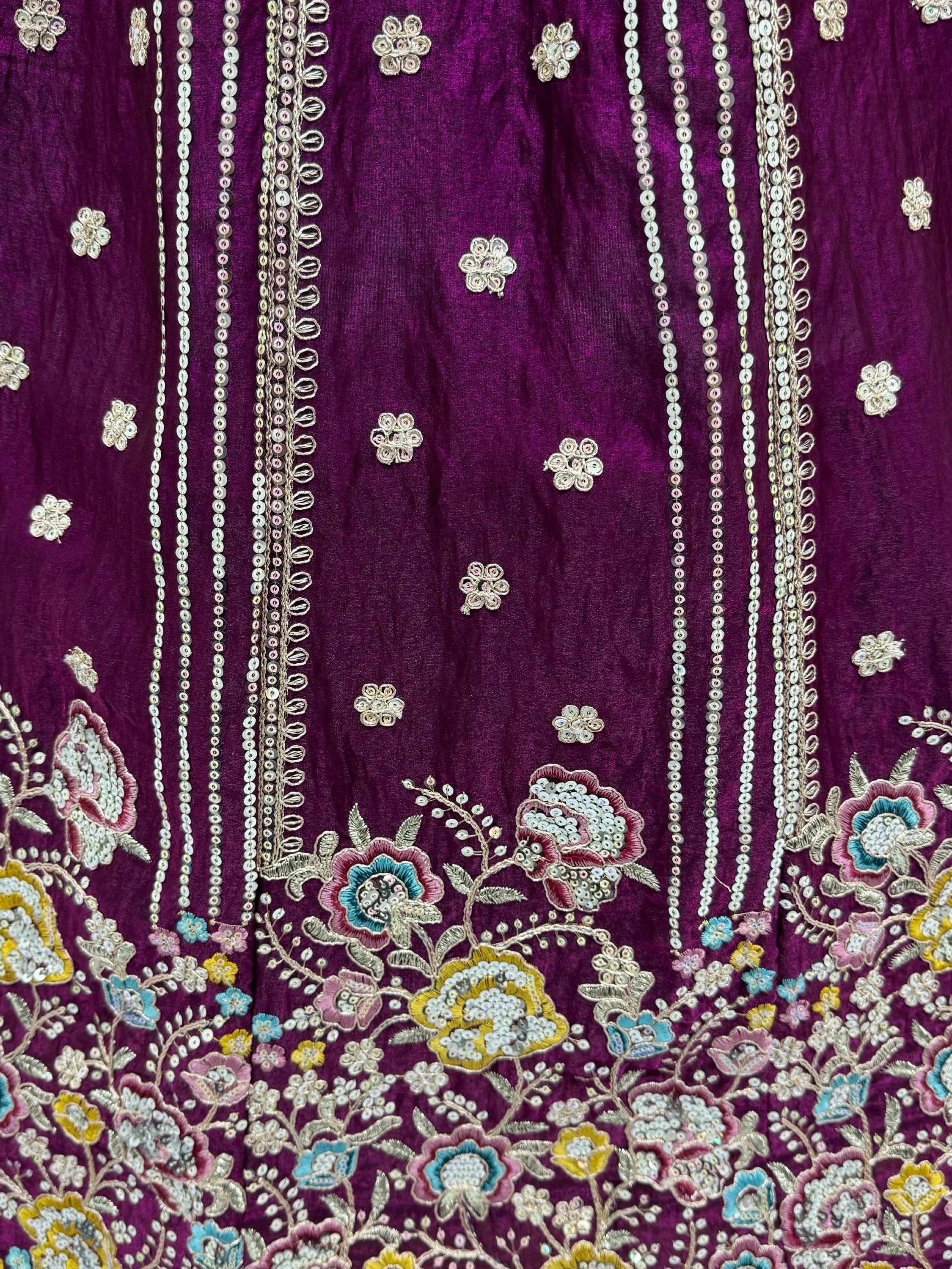 Attractive Purple Dori Work Oragnza Designer Lehenga Choli With Dupatta