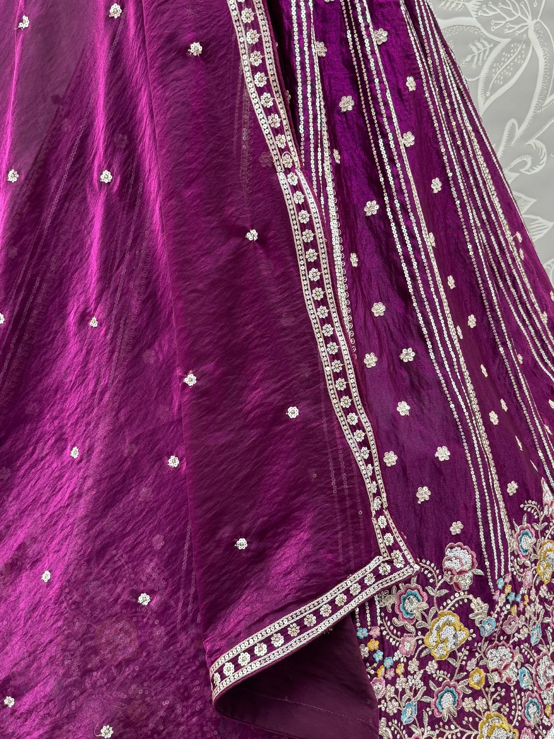 Attractive Purple Dori Work Oragnza Designer Lehenga Choli With Dupatta