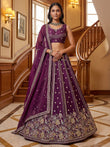 Attractive Purple Dori Work Oragnza Designer Lehenga Choli With Dupatta