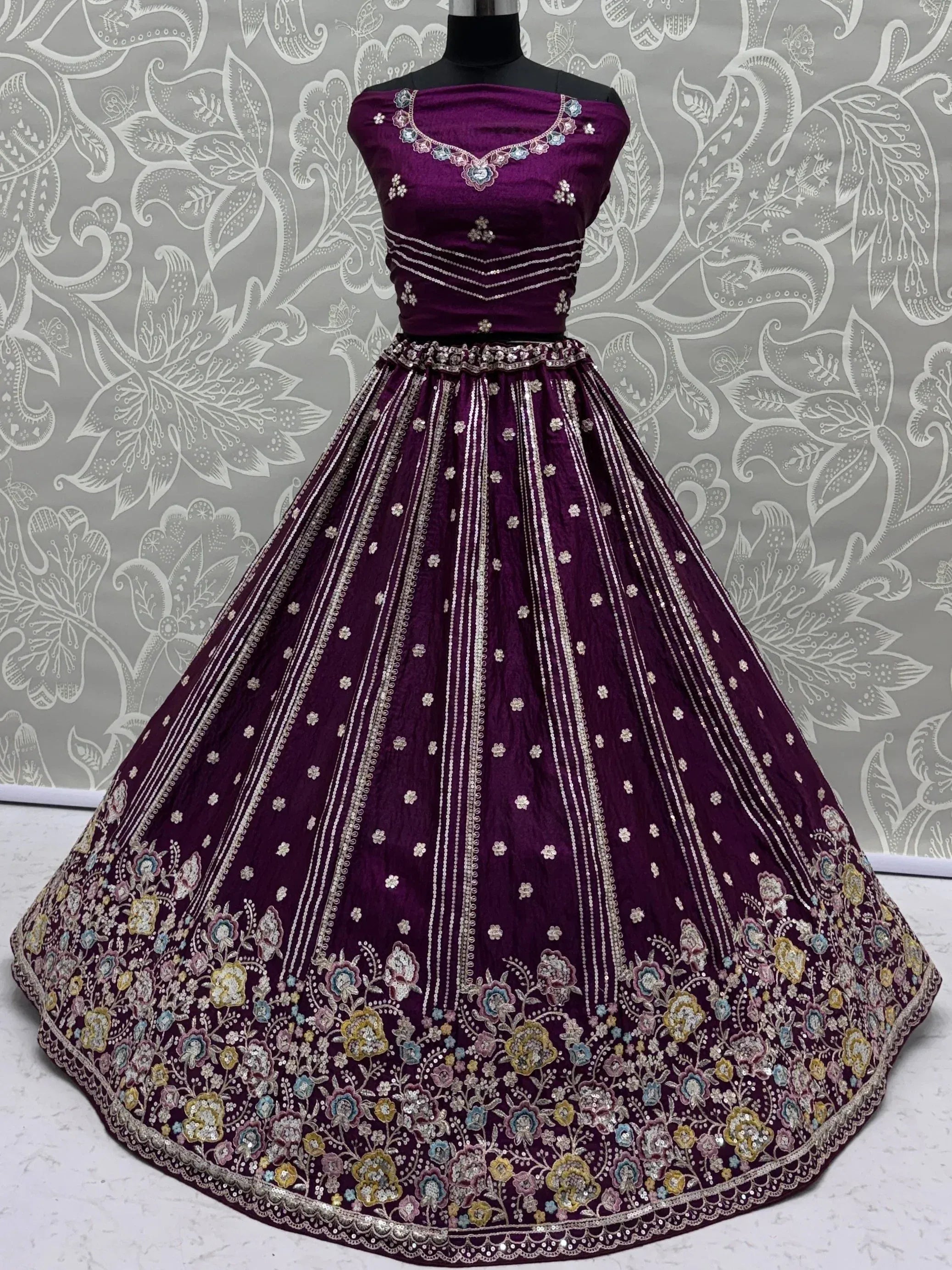 Attractive Purple Dori Work Oragnza Designer Lehenga Choli With Dupatta